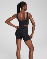 SPANX® Get Moving Cropped Square Neck Shelf Tank | Very Black